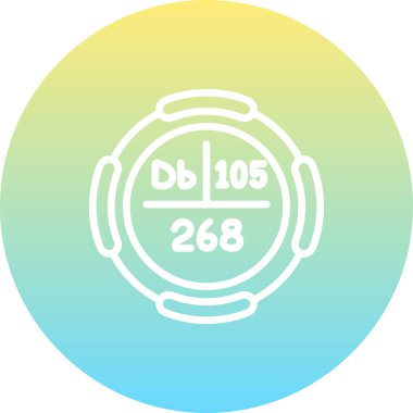 Dubnium sembolü, periyodik tablonun kimyasal elementi, vektör simgesi