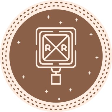 Demiryolu Geçidi Web simgesi vektör illüstrasyonu