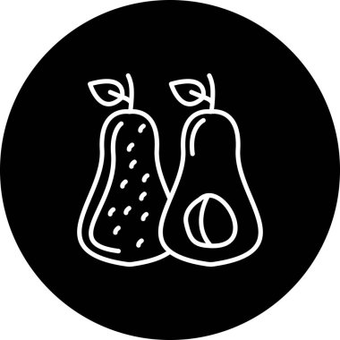 Avokado Eşsiz Düz Dijital Tasarım Nesnesi