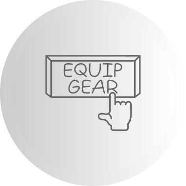 Equip Gear Web simgesi vektör illüstrasyonuName