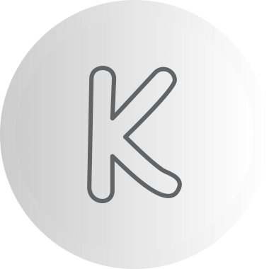 Küçük Harf K Web simgesi vektör illüstrasyonu