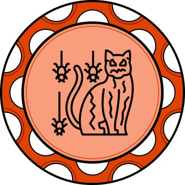 Siyah Kedi Profesyonel Düz Grafik Sembolü