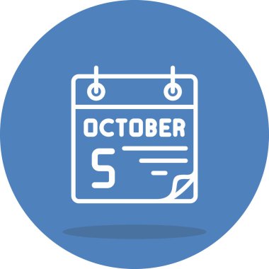 5 Ekim takvim simgesi, vektör illüstrasyonu           