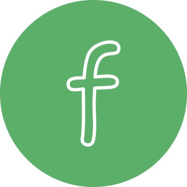 Küçük harf F web simgesi vektör illüstrasyonunun temsili