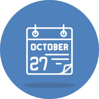 27 Ekim takvim simgesi, vektör illüstrasyonu                