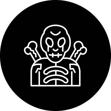 İskelet simgesi vektör çizimi tasarımı