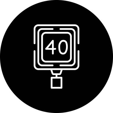 Hız sınırı web simgesi vektör illüstrasyonuName