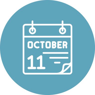 11 Ekim takvim simgesi, vektör illüstrasyonu                