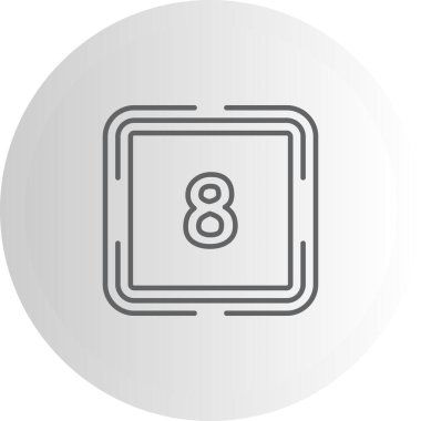 simple web button with number Eight. 8