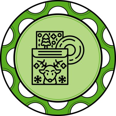 Müzik Albümü Web simgesi vektör çizimi