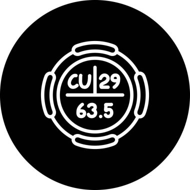 Bakır sembol, periyodik tablonun kimyasal elementi, vektör simgesi