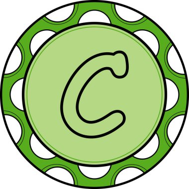 Küçük harf C web simgesi vektör illüstrasyonu