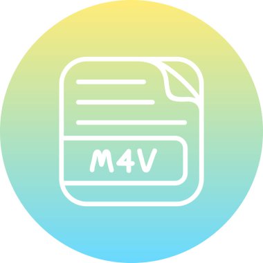 M4V File Premium Minimal Flat Vector Illustration