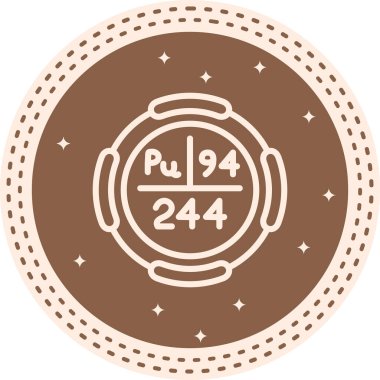 Plütonyum sembolü, periyodik tablonun kimyasal elementi, vektör simgesi