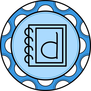 Küçük Harf D web simgesi vektör illüstrasyonu