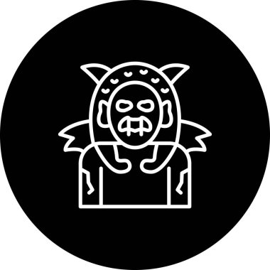 Devil Woman web simgesi vektör illüstrasyonu