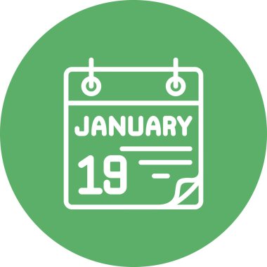 19 Ocak Zarif Vektör Sanat Nesnesi