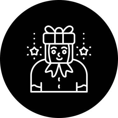 Giftbox web simgesi vektör illüstrasyonu