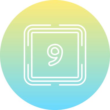 Dokuz rakamlı basit web düğmesi, 9 simge