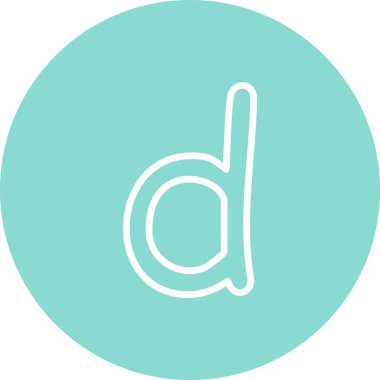 Küçük Harf D web simgesi vektör illüstrasyonu