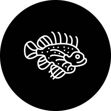 Aslan Balığı simgesi vektör çizimi