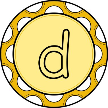 Küçük Harf D web simgesi vektör illüstrasyonu