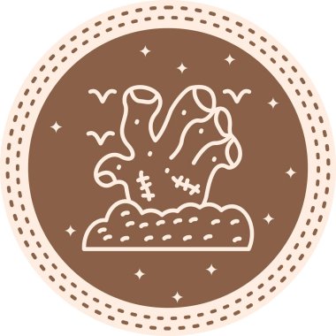 Zombi el ağ ikonu vektör illüstrasyonu