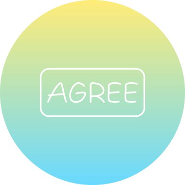 Katılıyorum Düğme Simgesi, Basit İllüstrasyon