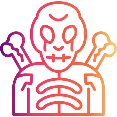 İskelet simgesi vektör çizimi tasarımı