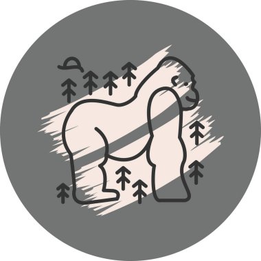 Goril çizgi film ikonunun vektör illüstrasyonu