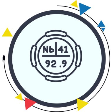 Niobium Kimyasal Element Basit Simge, Vektör