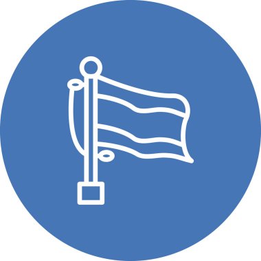 Üç yatay çizgili bayrak direğinde bir bayrak ışık eğimli arkaplanda görüntülenir.