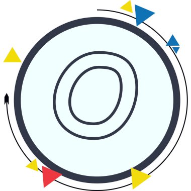 Küçük Harf O web simgesi vektör çizimi