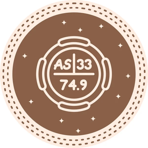 Arsenik sembolü, periyodik tablonun kimyasal elementi, vektör simgesi