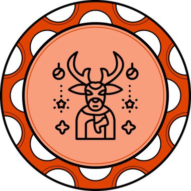 Ren Geyiği Xmas Premium Temiz Dijital Sanat Düzeni