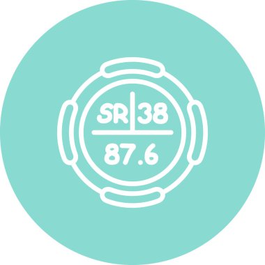 Stronsiyum sembolü, periyodik tablonun kimyasal elementi, vektör simgesi