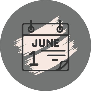 1 Haziran Profesyonel Düz Grafik Sembolü