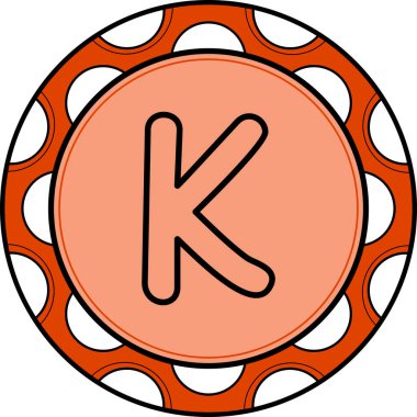 Küçük Harf K Web simgesi vektör illüstrasyonu