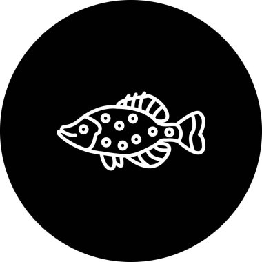White Crappie web icon vector illustration