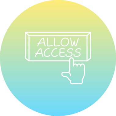 Erişim web simgesi vektör illüstrasyonuna izin ver