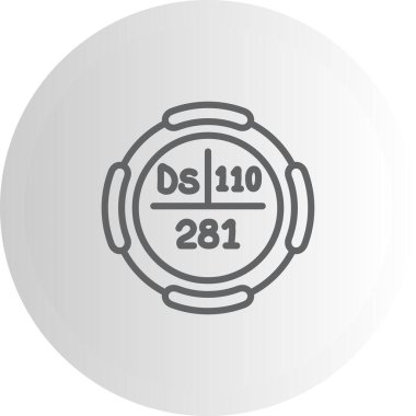 Darmstadtium sembolü, periyodik tablonun kimyasal elementi, vektör simgesi