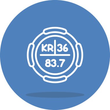 Kripton sembolü, periyodik tablonun kimyasal elementi, vektör simgesi