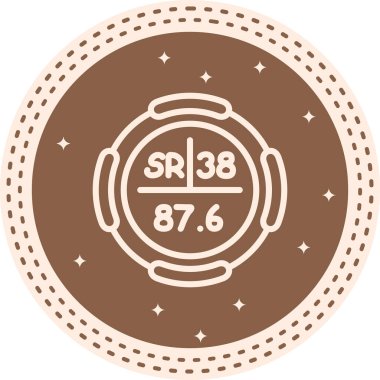 Stronsiyum sembolü, periyodik tablonun kimyasal elementi, vektör simgesi