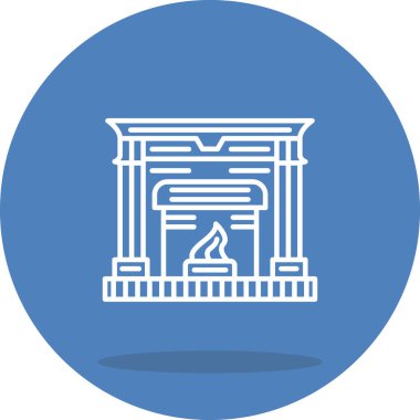 Şömine Ağı simgesi, vektör basit illüstrasyon