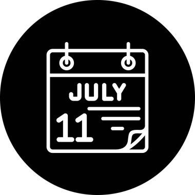 11 Temmuz takvim simgesi tasarımı, vektör illüstrasyonu            