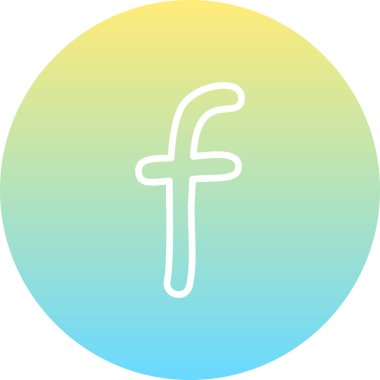 Küçük harf F web simgesi vektör illüstrasyonunun temsili