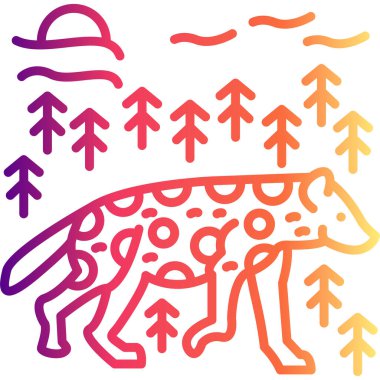 Benekli Sırtlan simgesi vektör çizimi tasarımı