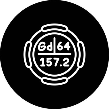 Gadolinium sembolü, periyodik tablonun kimyasal elementi, vektör simgesi