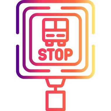 Otobüs Durağı Web simgesi vektör illüstrasyonu