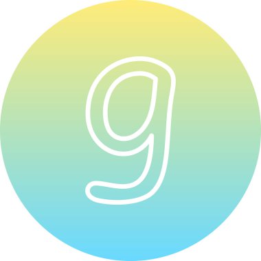 Küçük Harf G web simgesi vektör illüstrasyonu
